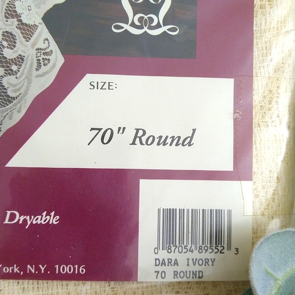 Dara Ivory 70" Round Lace Tablecloth NWT - Picture 2 of 6
